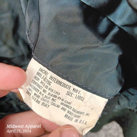 Vintage MA1 Black Flight Jacket‎ Reversible Orange Lining Camel Ciggarettes - Picture 6 of 16